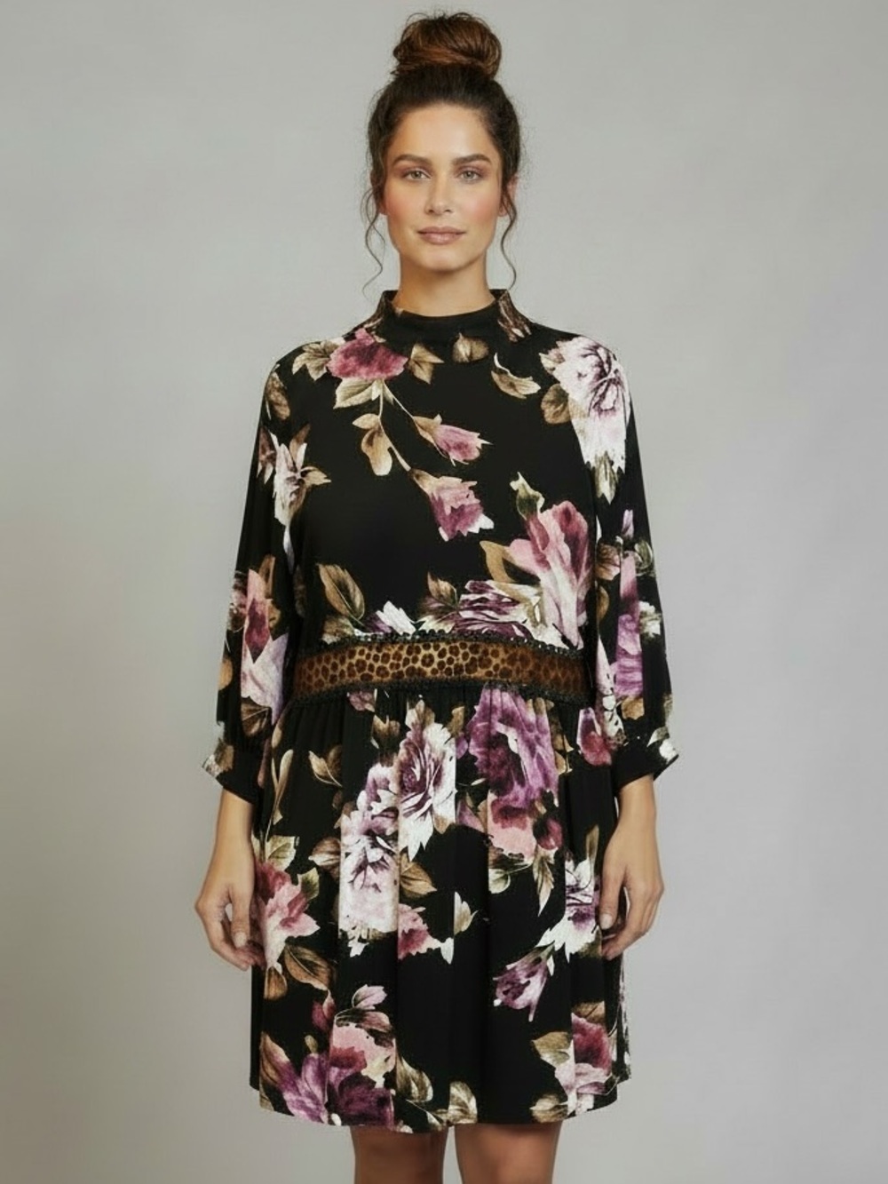 Uncle Frank Anthropologie Whimsey Floral Leopard Print mini dress Women’s SZ XS